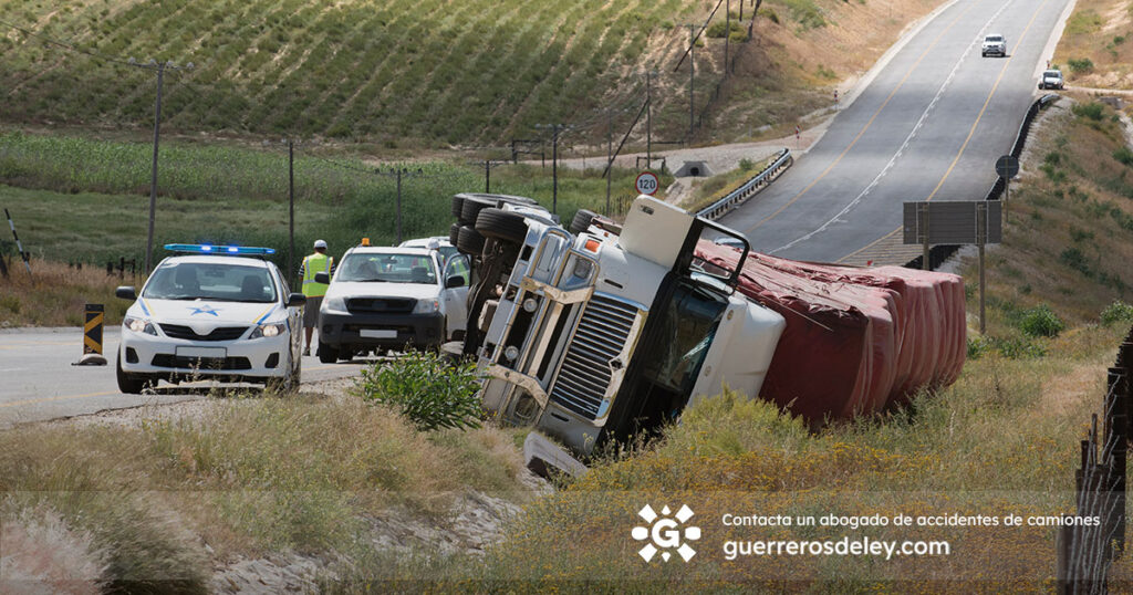 Accidente de camión en carretera