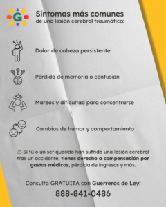 Síntomas más comunes de una lesión cerebral traumática