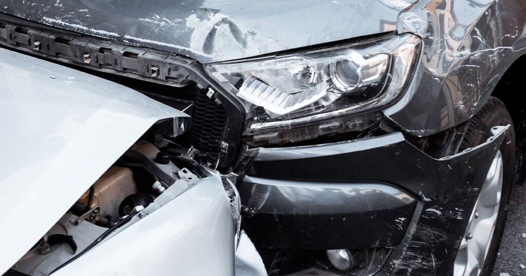 accidente frontal acercamiento