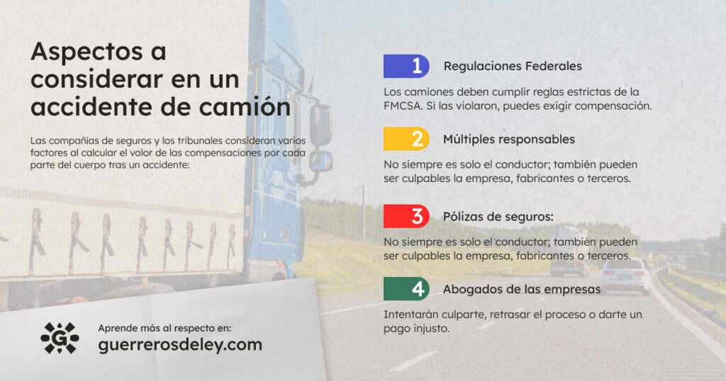 Aspectos de un accidente de camión