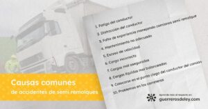 Causas comunes de accidentes de semi remolque