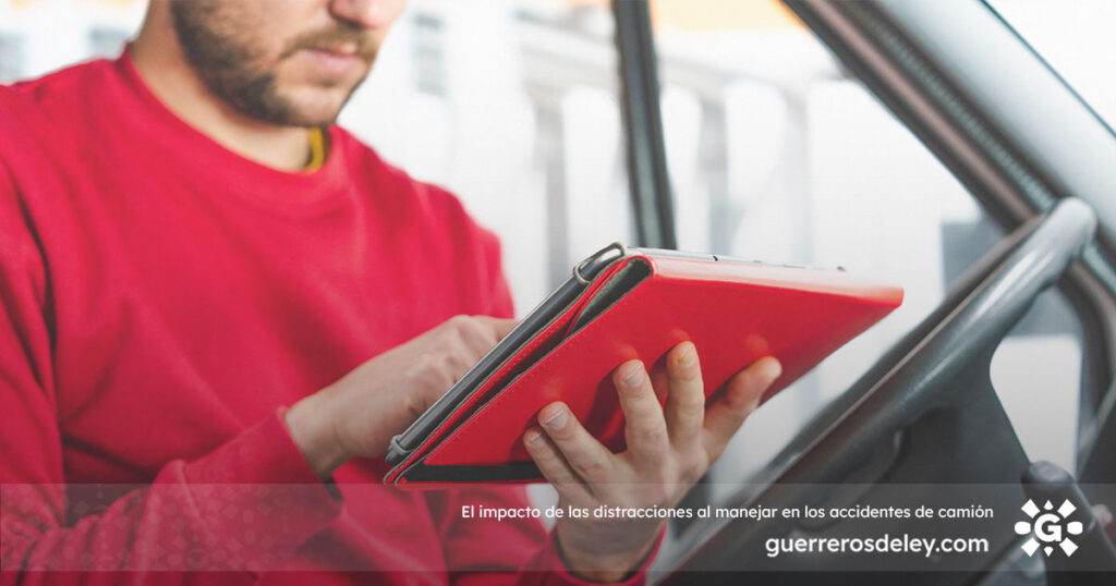 Conductor de camión distraído