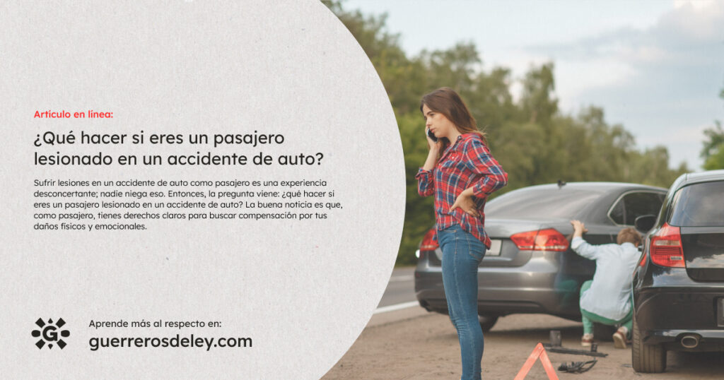 Mujer llama por teléfono tras accidente