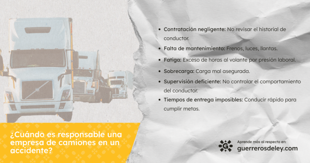 Responsabilidad de empresas de camiones