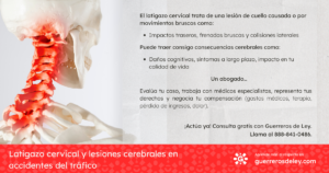 Latigazo cervical por accidente de trafico