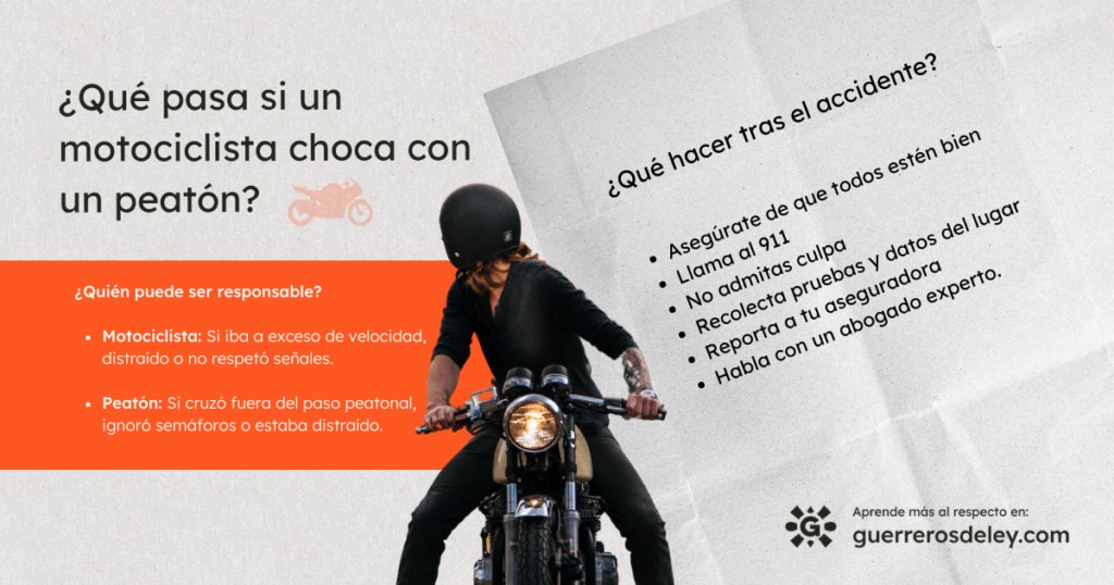 Qué pasa si un motociclista choca con un peatón