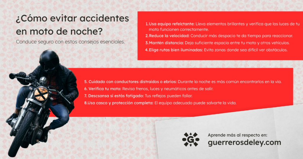 consejos para evitar accidentes en moto de noche