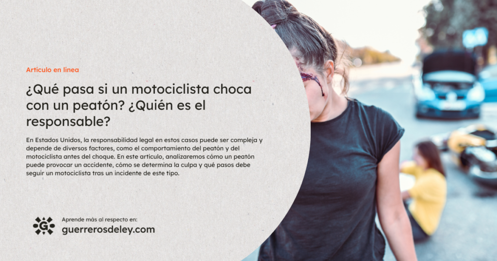 motociclista choca con un peatón